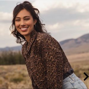 Guess Leopard Print Denim Jacket